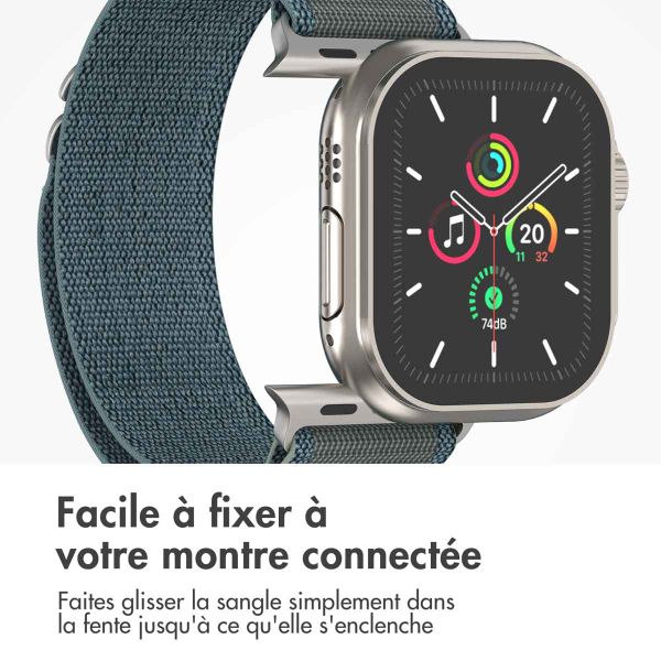 imoshion Bracelet en nylon Alpine Apple Watch Series 1 t/m 9 / SE (38/40/41 mm) | Series 10 / 11 (42 mm) - Bleu