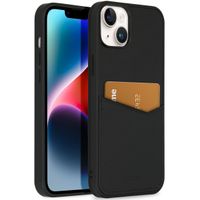 Accezz Coque en cuir de qualité supérieure avec fentes pour cartes Apple iPhone 14 Plus - Noir