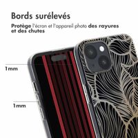 imoshion Coque Design Apple iPhone 15 - Golden Leaves Transparent