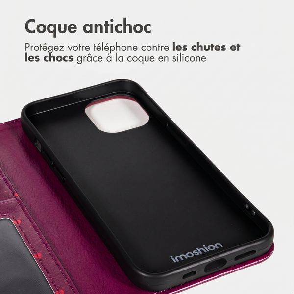imoshion Étui de télephone portefeuille Design Apple iPhone 15 - Crush Check Coral Dust