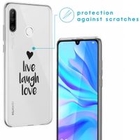 imoshion Coque Design Huawei P30 Lite - Live Laugh Love - Noir