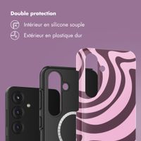 Selencia Coque arrière Vivid avec MagSafe Samsung Galaxy S25 - Wavy Swirl Pink Plum