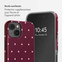 Selencia Coque arrière Vivid avec MagSafe Apple iPhone 14 - Happy Dots Burgundy