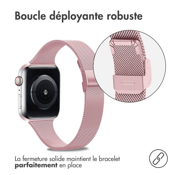 imoshion Bracelet pliant Milanese Apple Watch Series 1 t/m 9 / SE (38/40/41 mm) | Series 10 / 11 (42 mm) - Rose