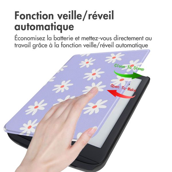 imoshion Design Slim Hard Sleepcover Pocketbook Touch Lux 5 / HD 3 / Basic Lux 4 / Vivlio Lux 5 - Flowers Distance