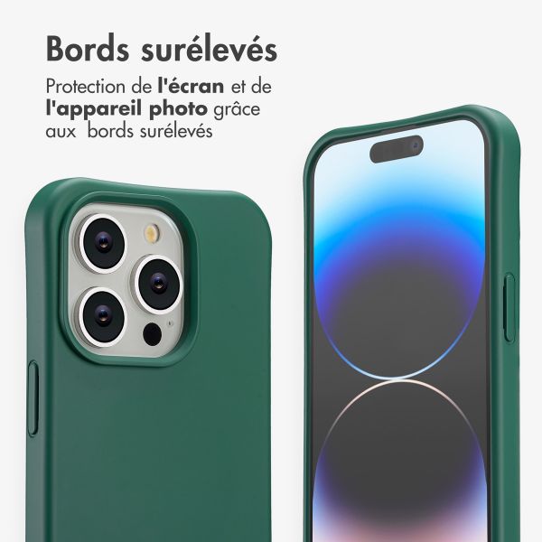 imoshion Coque arrière Color avec cordon amovible et MagSafe Apple iPhone 14 Pro - Vert foncé
