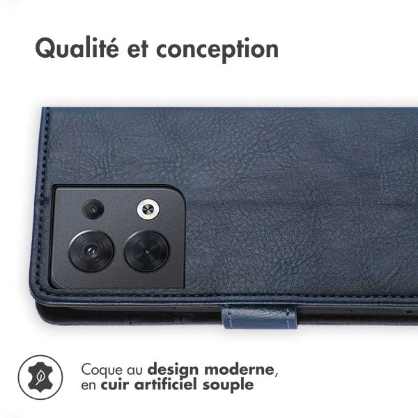 imoshion Étui de téléphone portefeuille Luxe Oppo Reno 8 5G - Bleu foncé