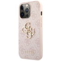 Guess Coque 4G Metal Logo Backcover Apple iPhone 13 Pro - Roze & Goud / Pink & Gold