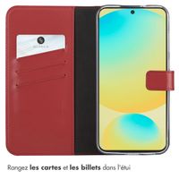 Selencia Étui portefeuille en cuir véritable Samsung Galaxy S25 FE - Rouge