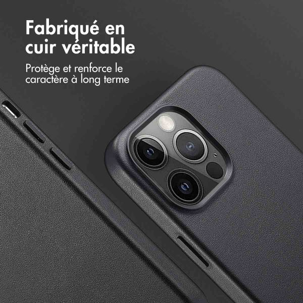 Accezz Coque arrière en cuir avec MagSafe iPhone 13 Pro - Onyx Black