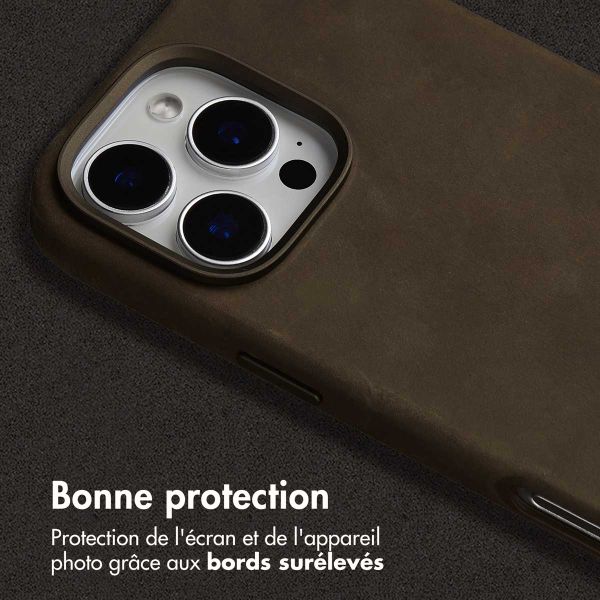 Accezz Coque MagSafe en cuir vintage Apple iPhone 16 Pro Max - Rustic Brown