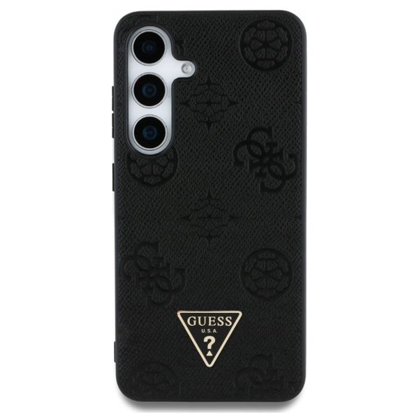Guess Coque 4G Logo Triangle Strass Samsung Galaxy S25 - Noir