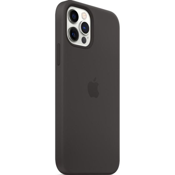 Apple Coque en silicone MagSafe Apple iPhone 12 (Pro) - Black