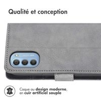 imoshion Étui de téléphone portefeuille Luxe Motorola Moto G51 - Gris