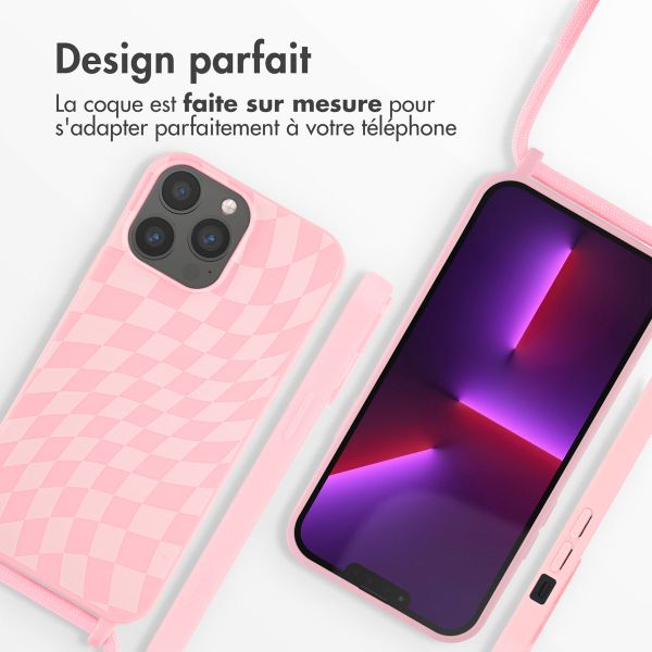 imoshion Coque design en silicone avec cordon iPhone 13 Pro Max - Retro Pink