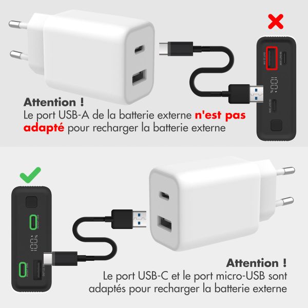 imoshion Ultra Series Aluminium | Batterie externe 20.000 mAh - Charge rapide jusqu'à 33 watts - Noir