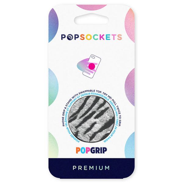 PopSockets PopGrip - Amovible - Vegan Leather Zebra