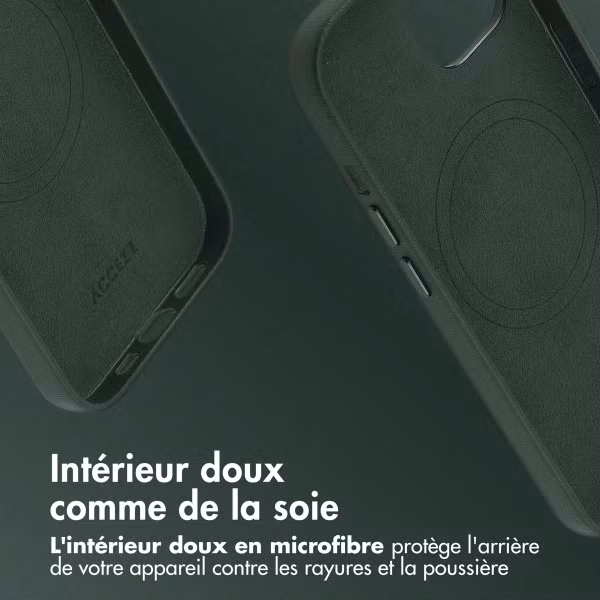 Accezz Coque arrière en cuir avec MagSafe Apple iPhone 15 - Cedar Green