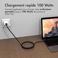 imoshion Câble USB-C vers USB-C - 100 Watt - 2 mètres - Noir