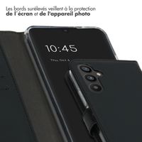 Selencia Étui portefeuille en cuir véritable Samsung Galaxy A34 (5G) - Noir