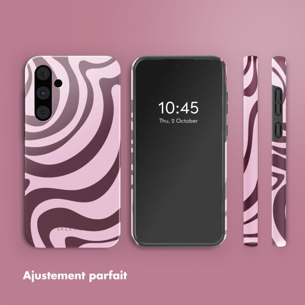 Selencia Coque arrière Vivid Samsung Galaxy A55 - Wavy Swirl Pink Plum