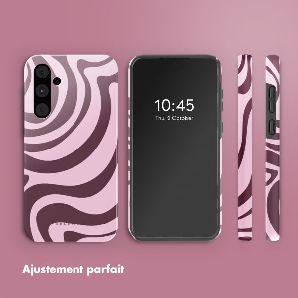 Selencia Coque arrière Vivid Tough Samsung Galaxy A55 - Wavy Swirl Pink Plum