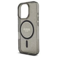 Guess MagSafe IML Glitter Case avec beads strap Apple iPhone 16 Pro - Noir