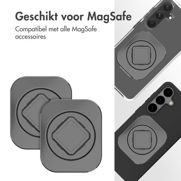 Accezz EasyLock Support de téléphone de voiture - Avec coque Samsung Galaxy S24 - Grille de ventilation - Rotation à 360 degrés - Noir