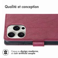 imoshion Étui de téléphone portefeuille Luxe iPhone 16 Pro - Bordeaux