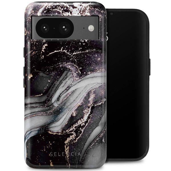 Selencia Coque arrière Vivid Tough Google Pixel 8 - Chic Marble Black