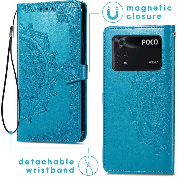 imoshion Etui de téléphone portefeuille Mandala Xiaomi Poco M4 Pro 5G - Turquoise