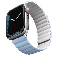 Uniq Bracelet Revix réversible Apple Watch Series 1 t/m 11 / SE / Ultra (44/45/46/49 mm) - Arctic (White/Blue)