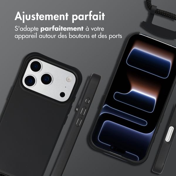 imoshion Coque arrière Color avec cordon amovible et MagSafe Apple iPhone 17 Pro Max - Noir