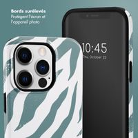 Selencia Coque arrière Vivid Apple iPhone 14 Pro - Colorful Zebra Pine Blue