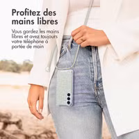 imoshion Coque Design avec cordon Samsung Galaxy S25 - Smoke Green Flowers