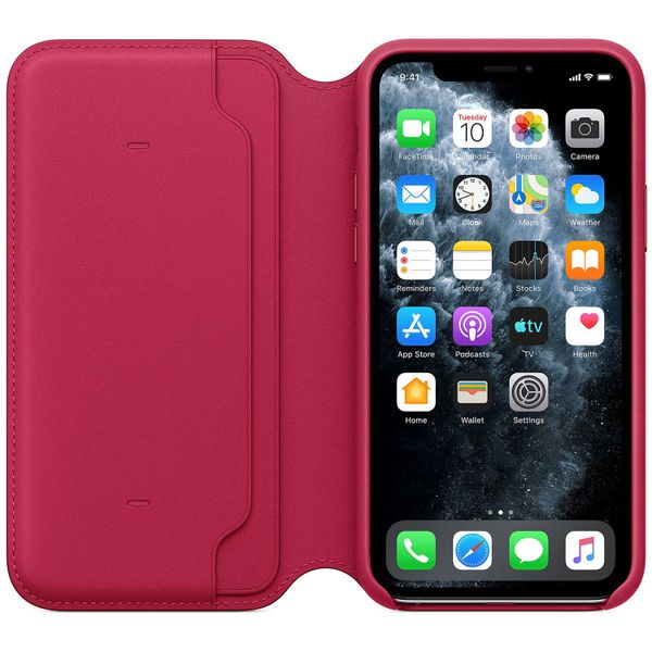 Apple Étui de téléphone Leather Folio iPhone 11 Pro - Raspberry