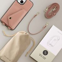 Selencia Coque à cordon avec porte-cartes enveloppe Sera iPhone 15 - Old Pink