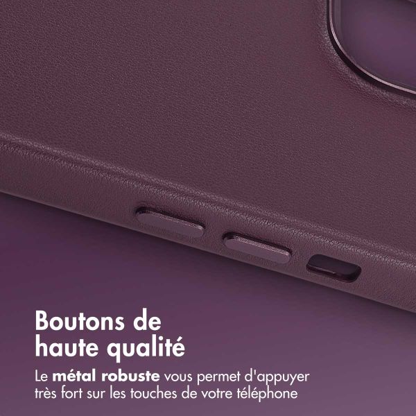 Accezz Coque arrière en cuir avec MagSafe Apple iPhone 15 - Heath Purple