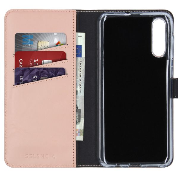 Selencia Étui portefeuille en cuir véritable Samsung Galaxy A50 / A30s - Dusty Pink