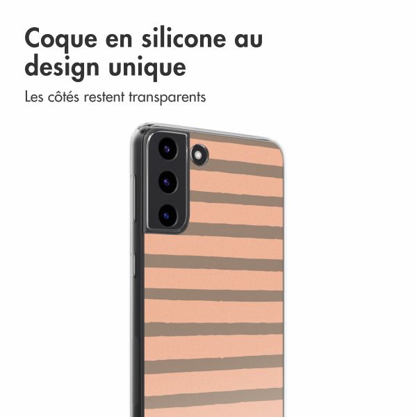 imoshion Coque Design Samsung Galaxy S22 - Striped Peach Reverse