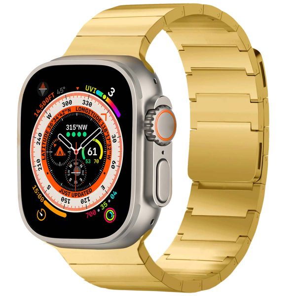 Selencia Bracelet magnétique en acier Apple Watch Series 1-10 / SE / Ultra (2) - 42/44/45/46/49 mm - Dorée