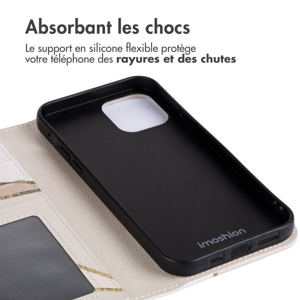 imoshion Étui de téléphone portefeuille Design iPhone 12 (Pro) - Beige Graphic