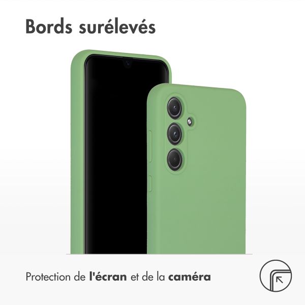 Accezz Coque Liquid Silicone Samsung Galaxy A55 - Vert