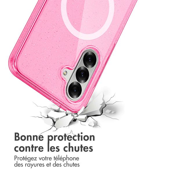 imoshion Coque Pailletée avec MagSafe Samsung Galaxy A56 - Paillettes Rose