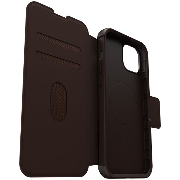 OtterBox Étui de télephone portefeuille Strada MagSafe Apple iPhone 15 Plus - Marron