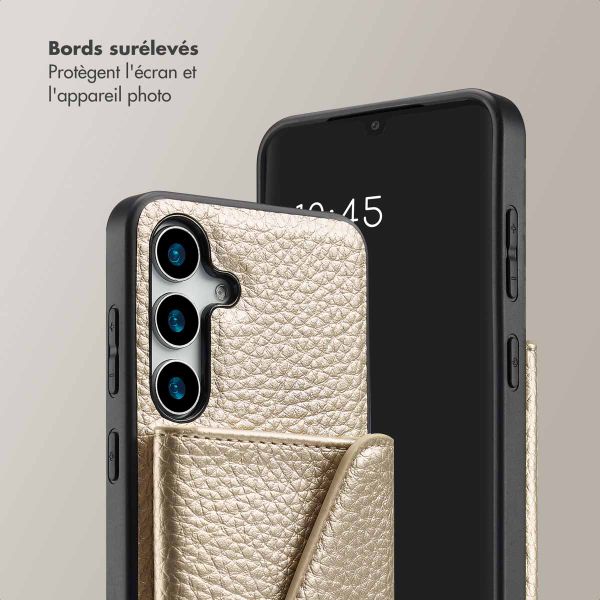 Selencia Coque à cordon avec porte-cartes enveloppe Sera Samsung Galaxy S25 - Champagne