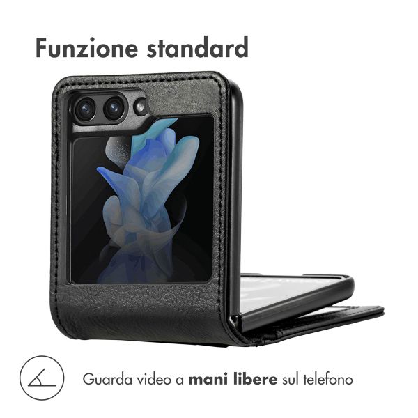 imoshion Étui de télephone portefeuille Luxe Samsung Galaxy Z Flip 5 - Noir