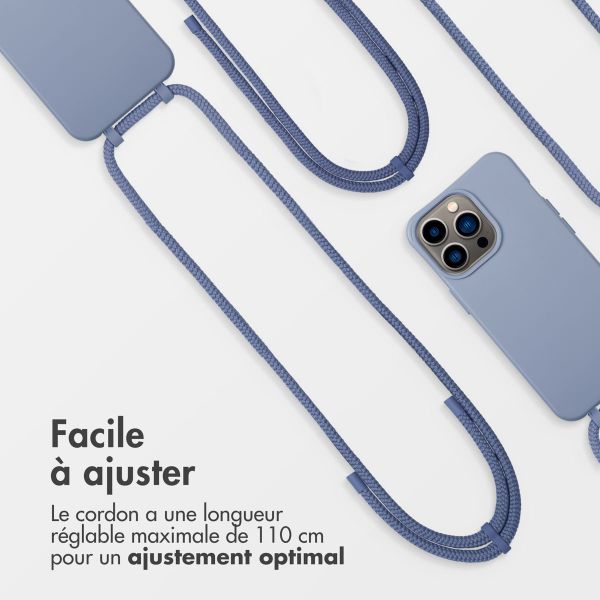 imoshion Coque arrière Color avec cordon amovible et MagSafe Apple iPhone 13 Pro - Ash Blue