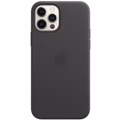 Apple Coque Leather MagSafe Apple iPhone 12 (Pro) - Black
