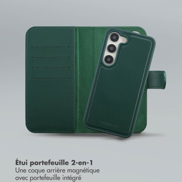 Selencia Étui portefeuille amovible Olyn avec MagSafe Samsung Galaxy S23 - Vert